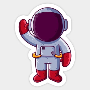 Cute Astronaut Standing Cartoon Sticker